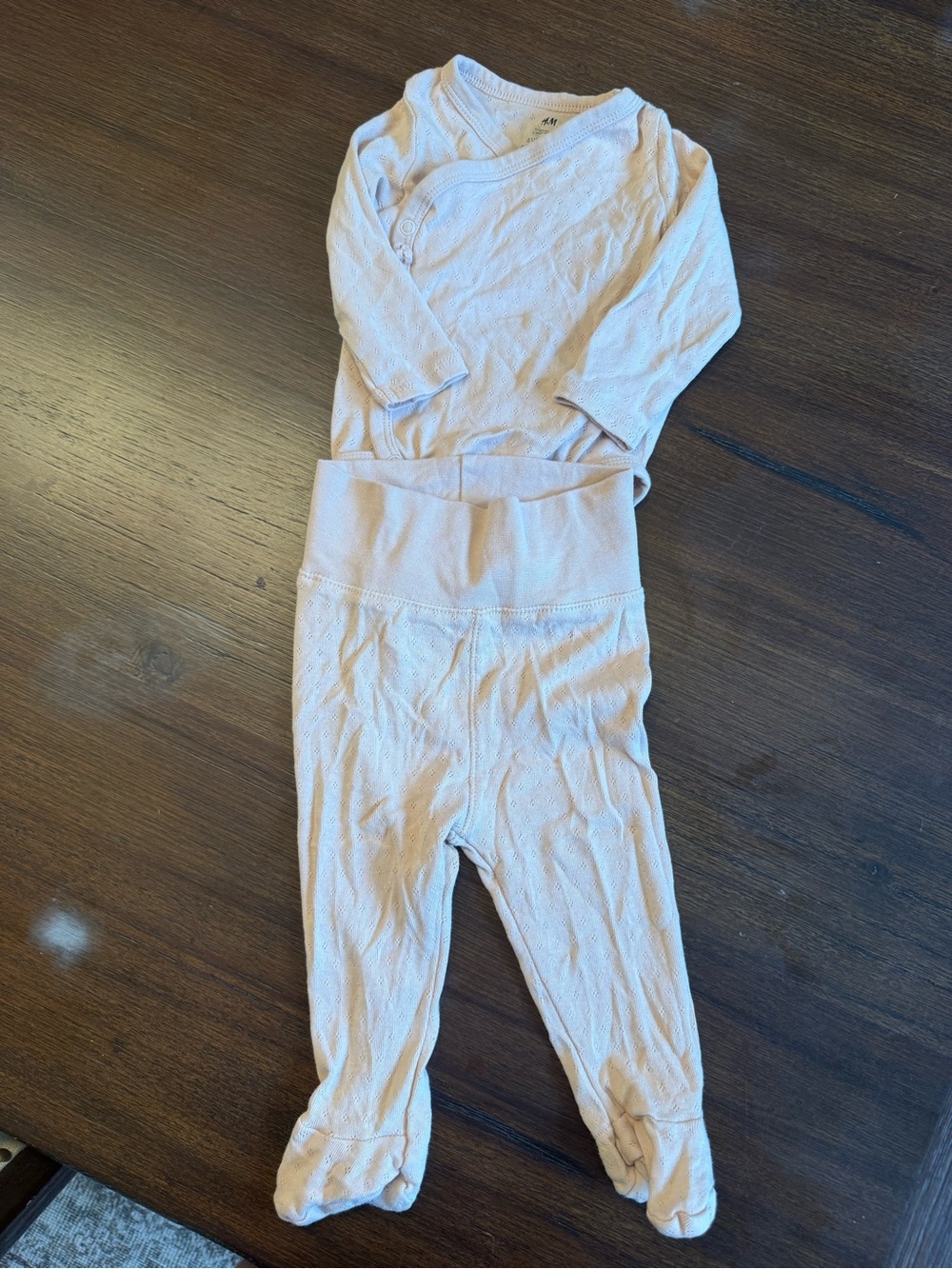Soft Pink Baby Footed Pants - H&M 6 months